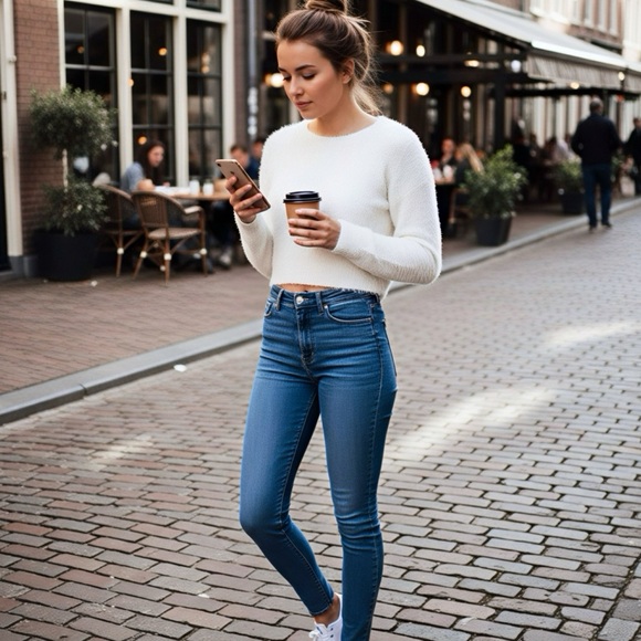 90 American Apparel fuzzy cropped top - Picture 3 of 14